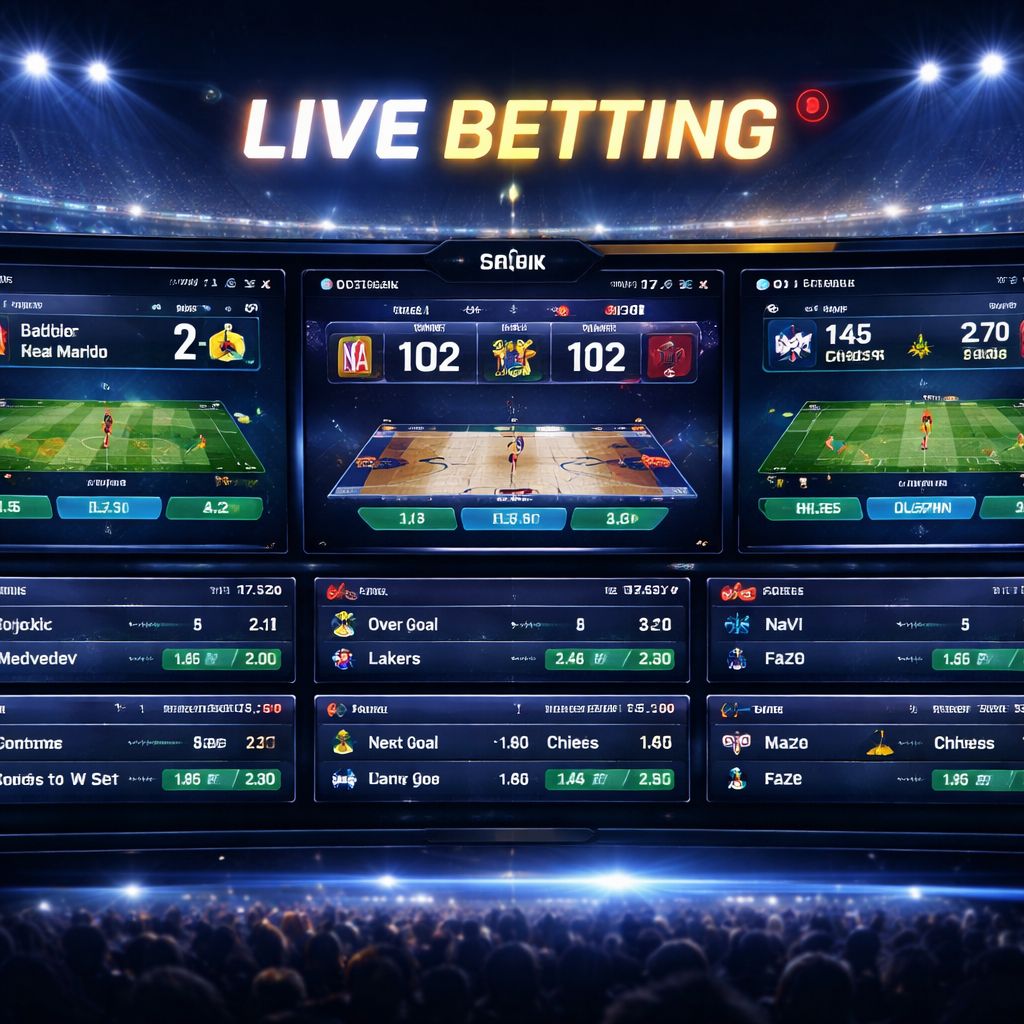 Interfaz de apuestas en vivo Eluke durante un partido