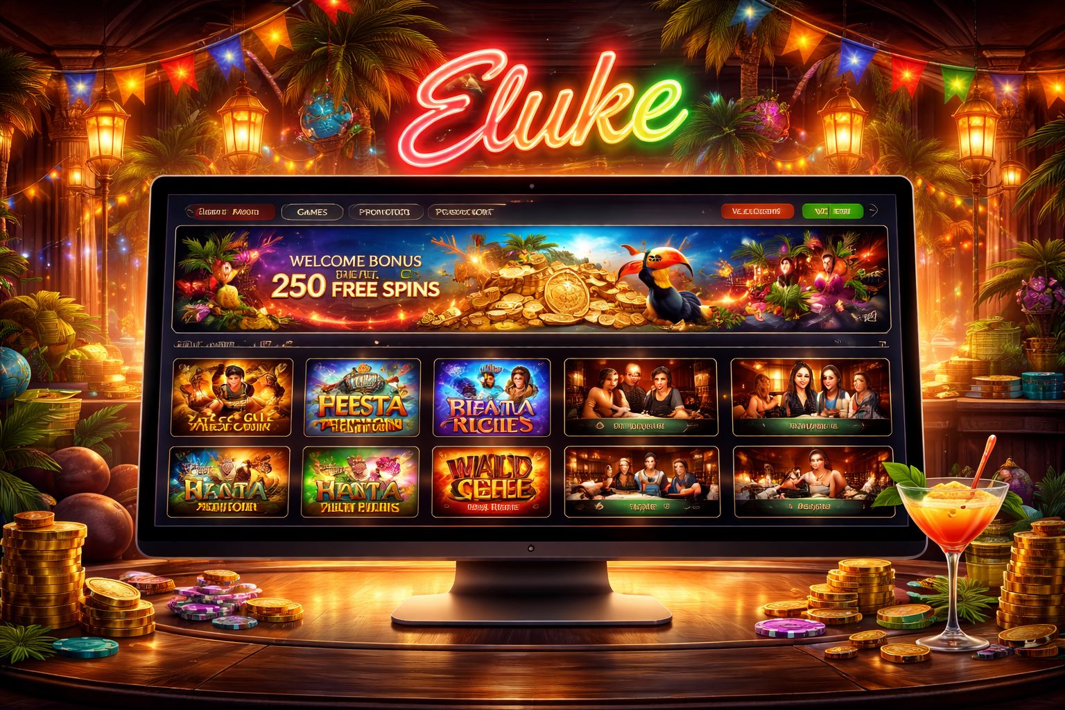 Pantalla principal de juego de Eluke Casino para jugadores en México